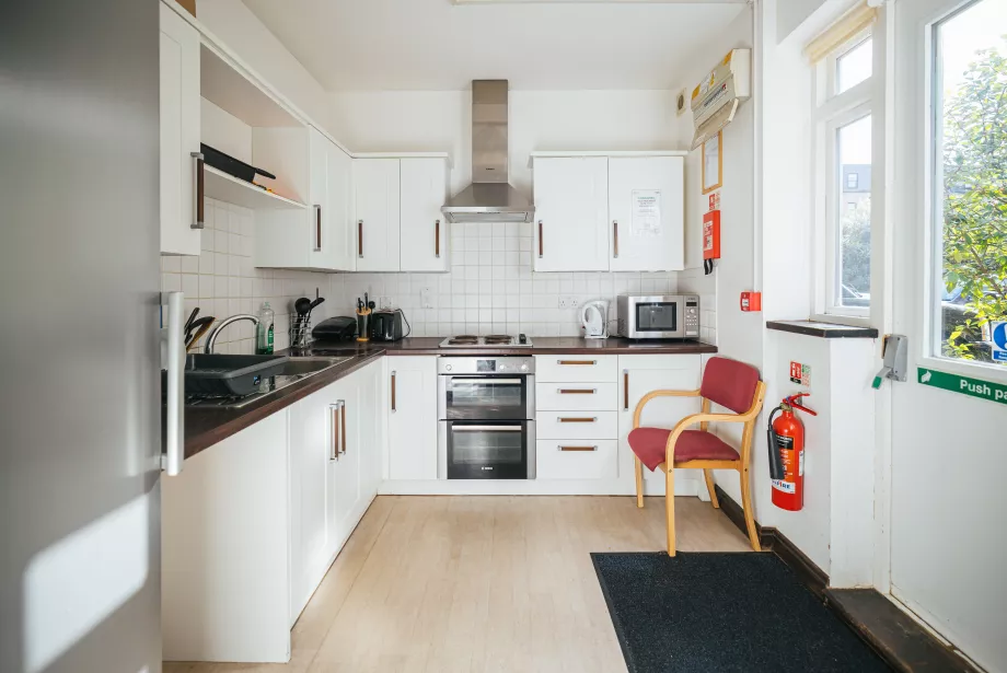 A communal kitchen area in Trinity's Nunnery accommodation.